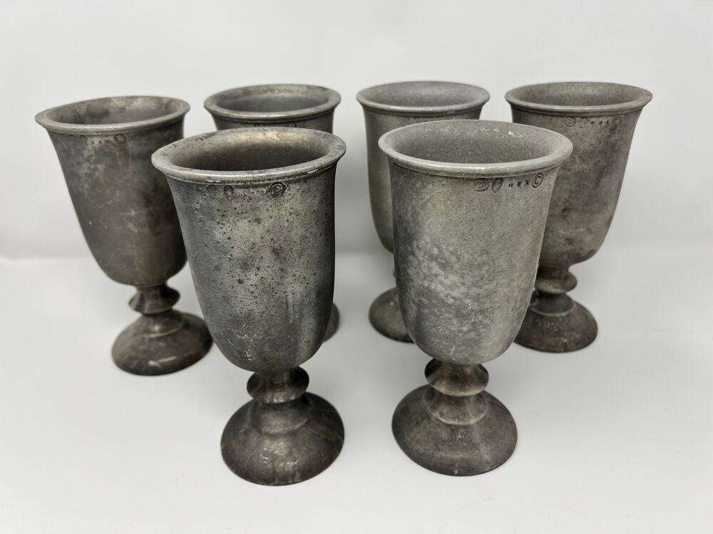 Wilton Ametale Plough Tavern 6 Water Goblet Cup Aluminum Metalware Satin USA‎